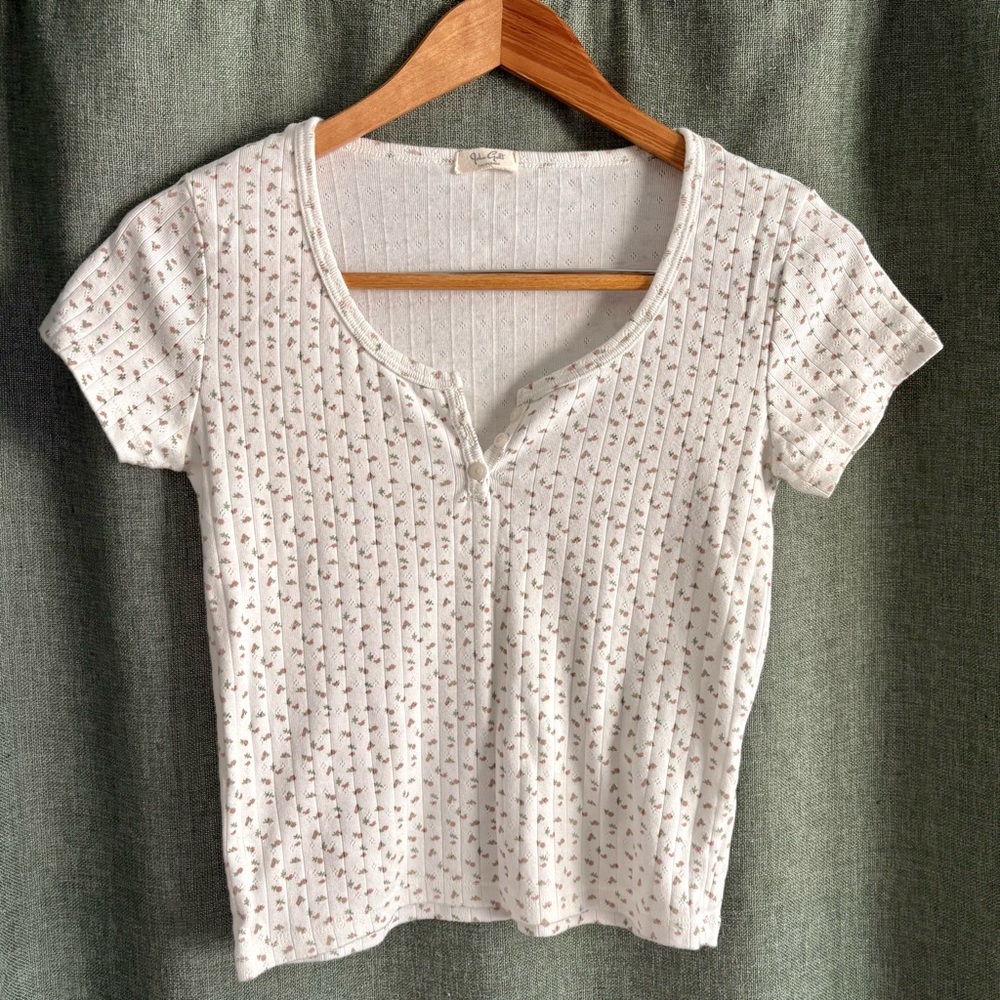J Galt Floral Baby Tee - one size/small